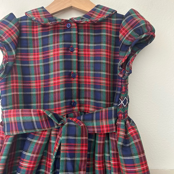Vintage Laura Ashley London Girls 6X Multicolor Plaid Collared Dress - Picture 4 of 5